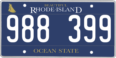 RI license plate 988399