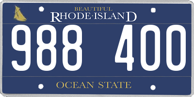 RI license plate 988400