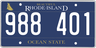 RI license plate 988401