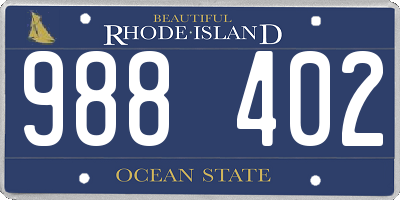 RI license plate 988402