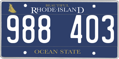 RI license plate 988403