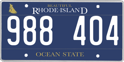 RI license plate 988404