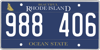 RI license plate 988406