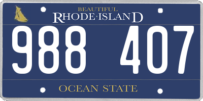 RI license plate 988407