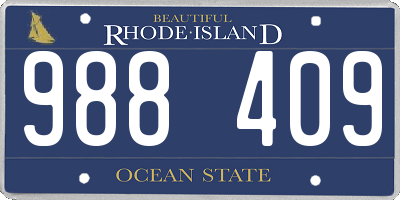 RI license plate 988409