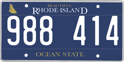 RI license plate 988414