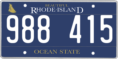 RI license plate 988415