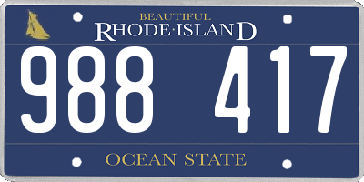 RI license plate 988417