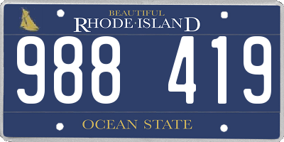 RI license plate 988419