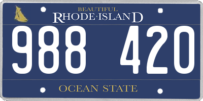 RI license plate 988420