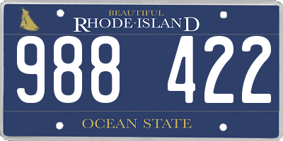 RI license plate 988422