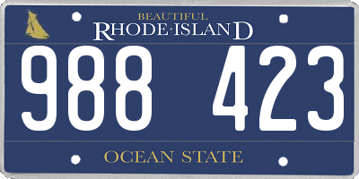 RI license plate 988423