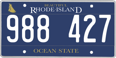 RI license plate 988427