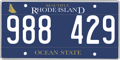 RI license plate 988429