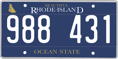 RI license plate 988431