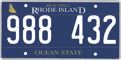 RI license plate 988432