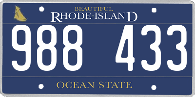 RI license plate 988433