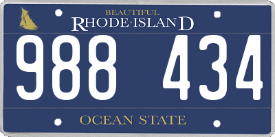 RI license plate 988434