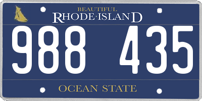 RI license plate 988435