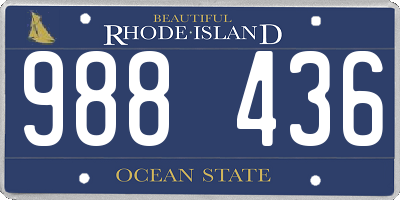 RI license plate 988436