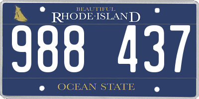 RI license plate 988437