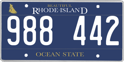 RI license plate 988442