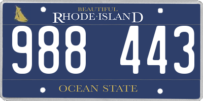 RI license plate 988443