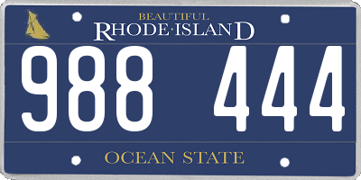 RI license plate 988444