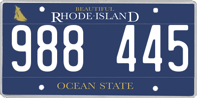 RI license plate 988445