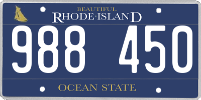 RI license plate 988450