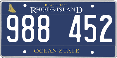 RI license plate 988452