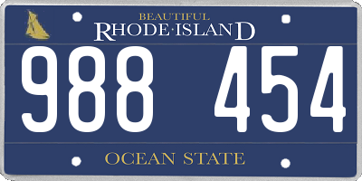 RI license plate 988454