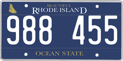 RI license plate 988455