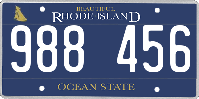 RI license plate 988456