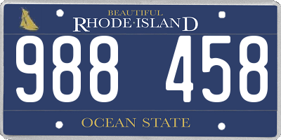 RI license plate 988458