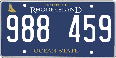 RI license plate 988459