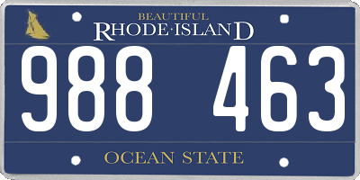 RI license plate 988463