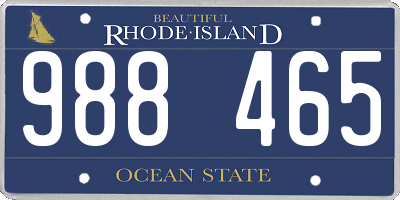 RI license plate 988465