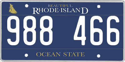 RI license plate 988466