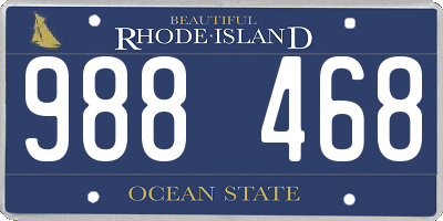 RI license plate 988468