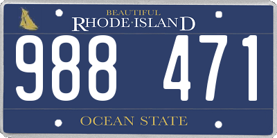 RI license plate 988471