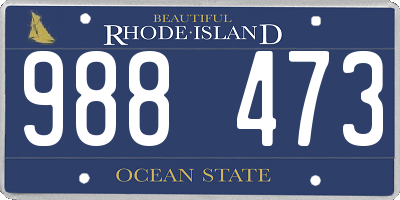 RI license plate 988473