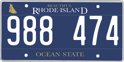 RI license plate 988474