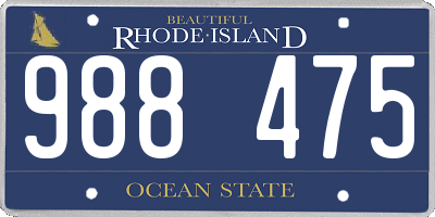 RI license plate 988475