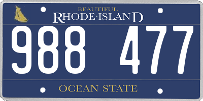 RI license plate 988477