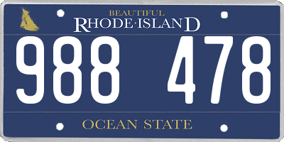 RI license plate 988478