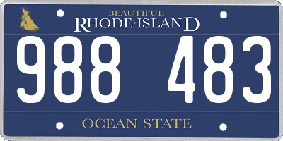 RI license plate 988483