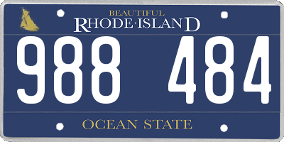 RI license plate 988484