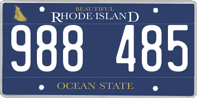 RI license plate 988485