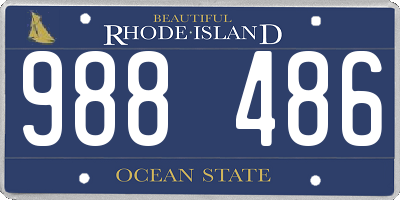 RI license plate 988486